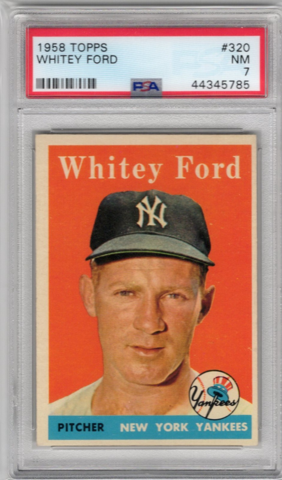 1958 Topps Baseball Set Break Whitey Ford #320 PSA 7 NM YANKEES