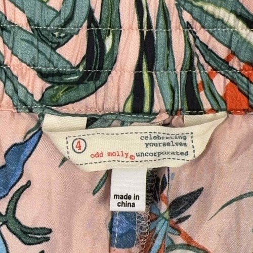 Odd Molly Anthropologie Beach Floral Passionista Pant Size XL/4 Pull On Coastal - Bild 4 von 12