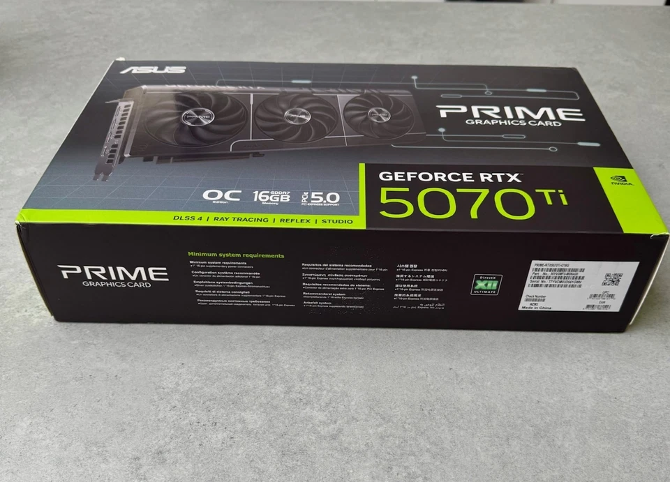 ASUS PRIME RTX5070 Ti OC, PCIe5, 16GB DDR7, 3 DP, Graphics Card BRAND NEW!!! - Image 2 of 4