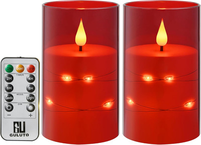 Flameless LED Candles, Non-breakable Battery Operated Candles with Embedded S...