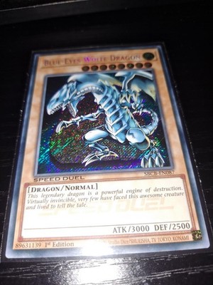 YUGIOH! Blue-Eyes White Dragon SBCB-EN087 1st Ed NM Secret Rare (Speed Duel)