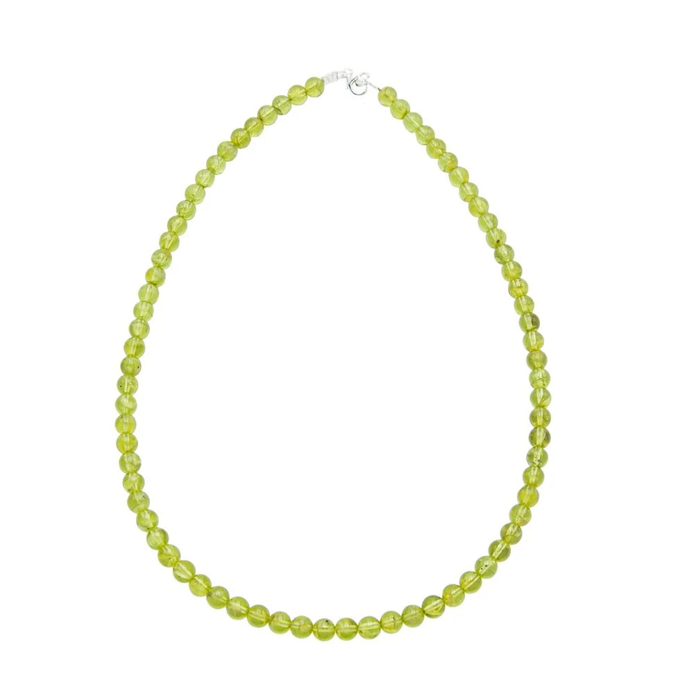 Collier en Chrysolite véritable, perles 6mm de qualité artisanale