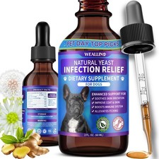 Natural Yeast Infection Treatment for Dogs Probiotic-Powered Drops with 8-H...