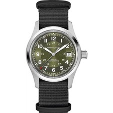 New Hamilton Khaki Field Auto 38MM Green Dial Fabric Strap Men's Watch H70455960