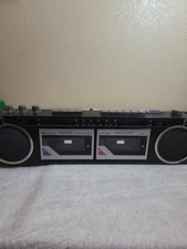 VTG Mini Boombox Dual Cassette Radio Sears Roebuck SR 2000 Model: 756.21456950