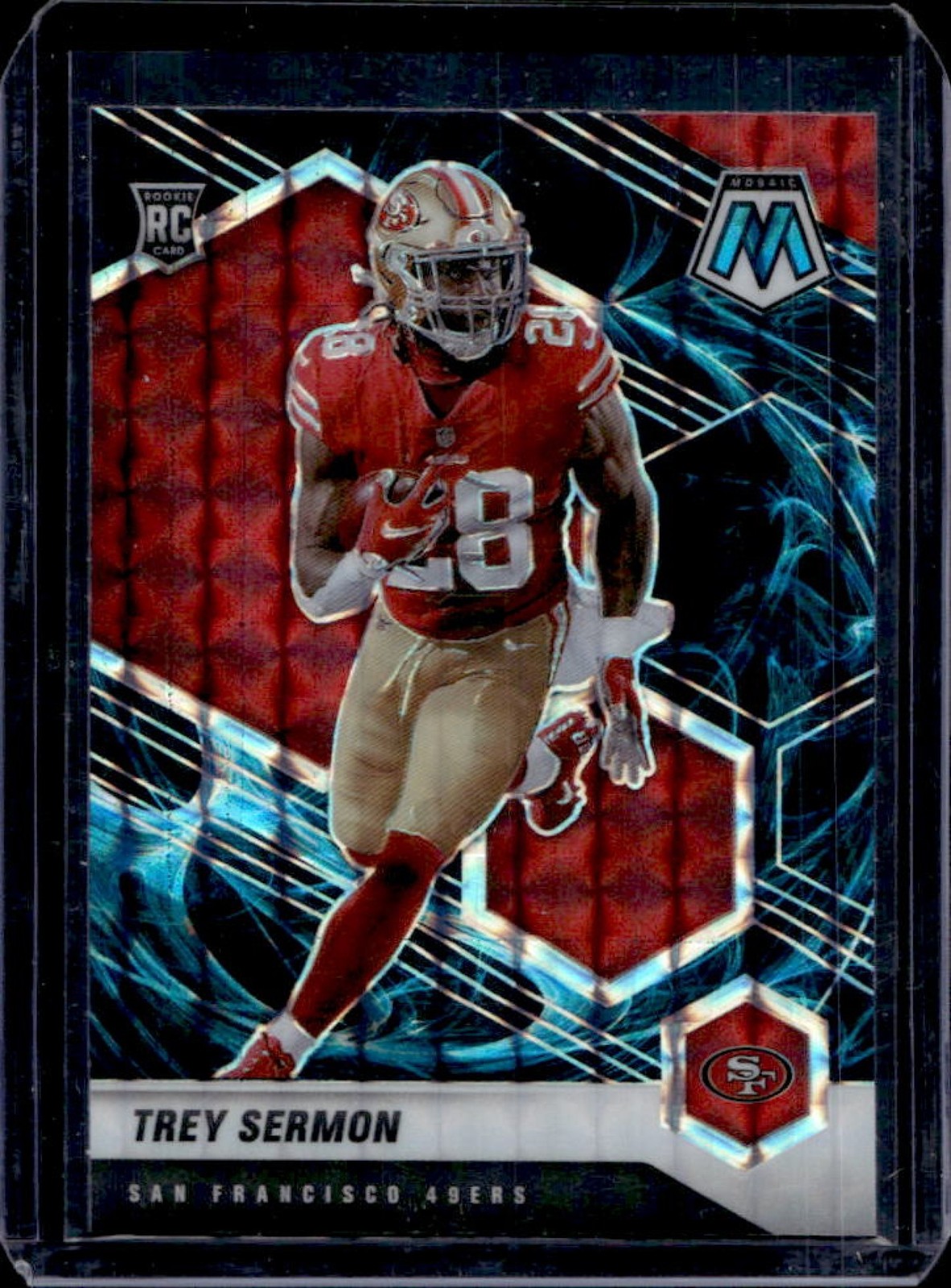 2021 Panini Mosaic Trey Sermon SSP RC Prizm Genesis Rookie #324 49ers