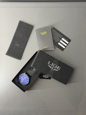 1853 LIGE Men's Stainless Steel Waterproof Quartz Watch
