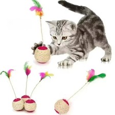 Cat Sisal Scratching Ball Interactive Kitten Toy Pet Training Toy 1PC Random