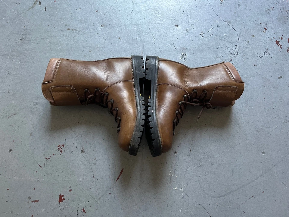 70 年代复古意大利军队棕色皮革游骑兵战斗扣靴欧盟 40.5 美国 7.5 — 第 4/4 张图片