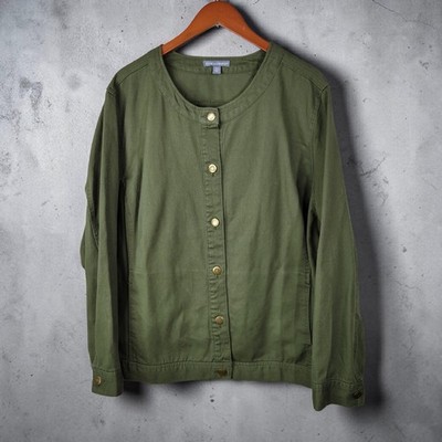 Jessica London Bomber field Jacket Plus 28W 28 Safari coat Military Button Up
