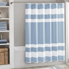 Madison Park Shower Curtain Spa Casual Striped Waffle Weave Long for Bathroom