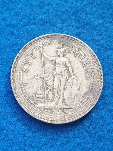 1902 Silver Great Britain Trade Dollar.  Crown Size