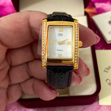 Camrose & Kross JBK Collection Quartz Rectangle Gold Watch Black Leather Box