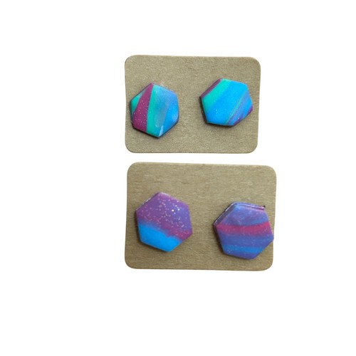 Konvolut 7 Polymer Clay Ohrstecker  - Bild 2 von 4