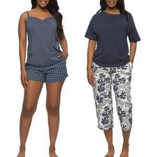 NWT Felina Women's 4-piece PJ Set Navy Size Small