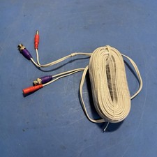 60ft BNC Video Power Wire Cord for Swann CCTV Cameras Cable White - NEW