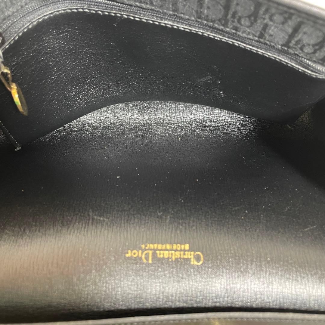 Christian Dior Shoulder Bag Canvas Genuine Leather Black Trotter Authentic thumbnail 8