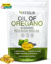 Softgels with Black Seed Oil 6000Mg – Organic Oregano Oil Capsules for Immune &