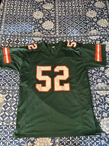 Ray Lewis Miami Hurricanes Autographed Original Green Football Jersey BAS