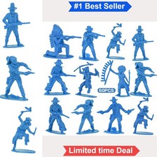60 Pcs Native American Indian Figures Plastic 1.6 Inch 1/32 Scale Military War