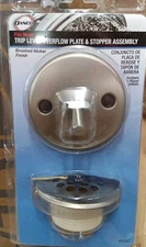 DANCO 89242 TRIP LEVER BATH TUB DRAIN AND OVERFLOW TRIM KIT IN BRUSHED NICKEL