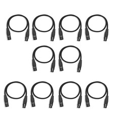 10 Elite Core Quality Essentials XLR Mic Cables w/ Rean Connectors 3 ft