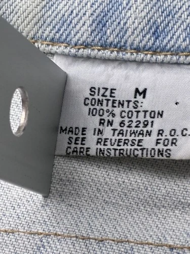 VTG Slick Jeans Trucker Jacket Mens Medium Kanji Graphic Streetwear 80s AOP image 9