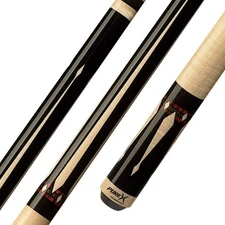 PureX HXTE5 Pool Cue – Natural Birdseye Maple, Black Points, 18–21 oz