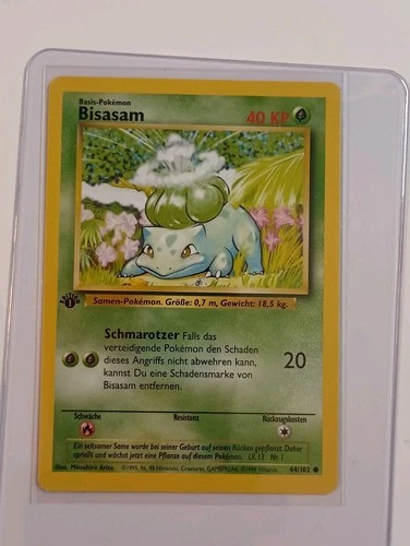 Bisasam Bulbasaur German Base Set Pokemon Card  1st edition WOTC 44/102 LP NM