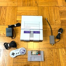 Super Nintendo SNES Original Console OEM System Set w/ Mario All Stars - WORKING