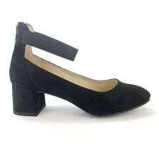 Mountain Sole Women's High Heels, Madyn Ankle Strap Heels, Black & Taupe, New 