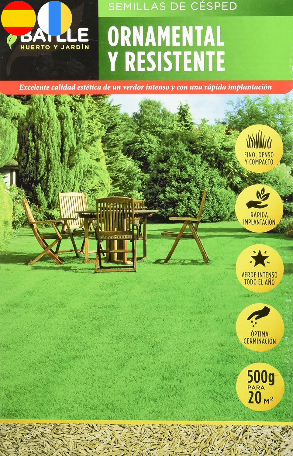 Semillas Batlle Cesped ORNAMENTAL Y RESISTENTE. 500 gramos