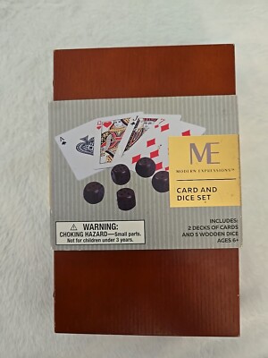 MODERN EXPRESSIONS : Card & Dice   Set In A Nice Woode Box Great Family Games 