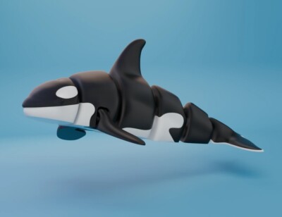 Killer Whale 完成品 Flexi Killer Whale, Articulated Orca, Fidget Toy, 3D Printed | eBay
