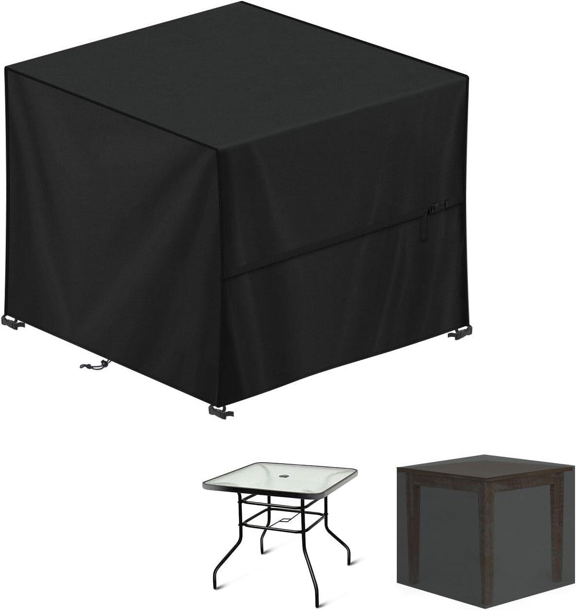Housse salon de jardin extérieur imperméable en bâche Oxford 420D noire 242x162x100cm