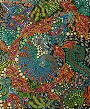 Colorful Underwater Animals Art Print canvas Nautilus Fish Coral Reef Nautical