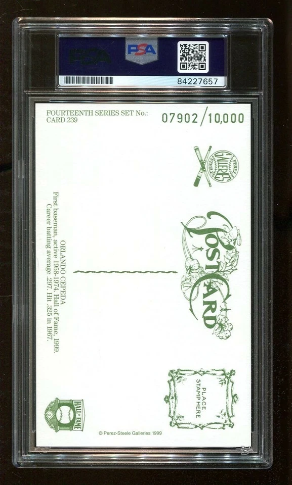 Orlando Cepeda Signed Perez-Steele HOF Postcard Autographed Giants PSA/DNA - Image 2 of 2