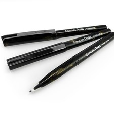 Pentel Disposable Fountain Pen Marbleized Gold and Black Barrel black Pack of 3