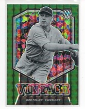 Bob Feller 2021 Panini Mosaic Baseball Green Vintage Prizm # V12 - Mint