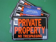  48 -Hy-Ko 10x14 Aluminum Private Property No Trespassing Sign Rust Free.  848