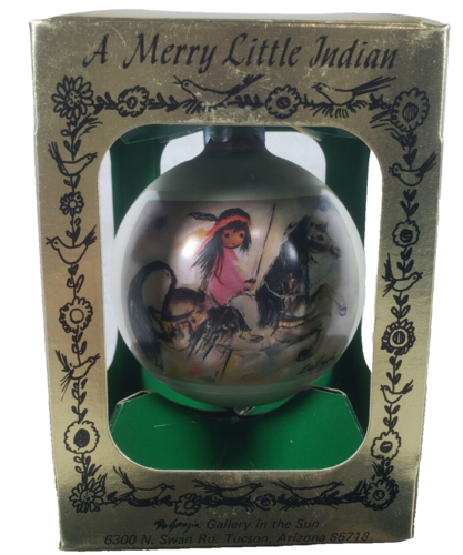 Vintage 1978 DeGrazia Gallery A Merry Little Indian Ornament mit OVP