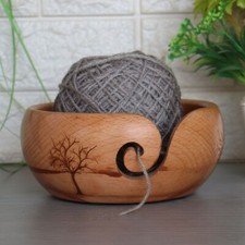 Wooden Yarn Bowl for Knitting  Yarn Bowl for Crocheting  Yarn Storage Bowl