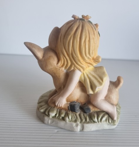 Uniart Fine Porcelain Figurine, Girl Riding Fawn #C1 - Picture 8 of 10