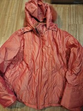 Utex Down Filled Coat Jacket Orange Full Zipper Hooded Womens Size Xl