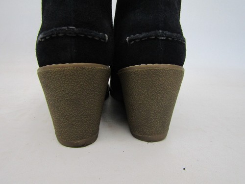 Sperry Top Sider Womens Sz 6.5 M Black Suede Laces Wedge Ankle Fashion Boots - Picture 8 of 11