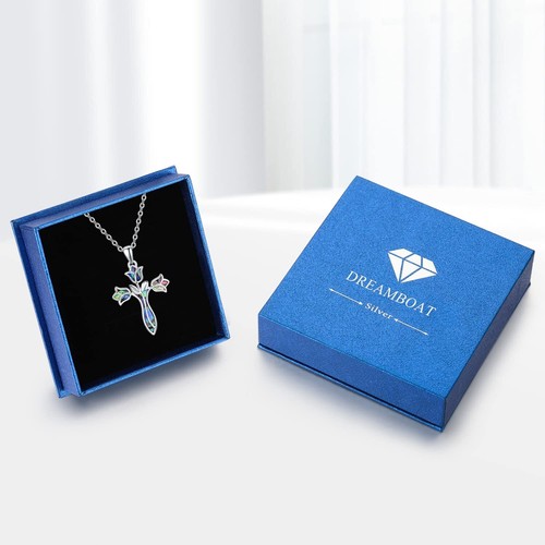 Cross Necklace for Women 925 Sterling Silver Dainty Cross Pendant Gift for Girls - Picture 6 of 6