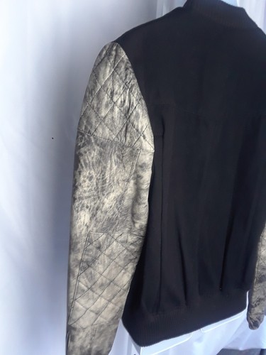 Giacca Bolongaro Trevor Varsity Xl NUOVA nera design manica speciale pelle hm - Foto 8 di 10