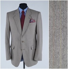 Mens France Sport Coat 40R US Size HERBAUT DENNEULIN Striped Wool Blazer Jacket