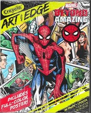 CRAYOLA Art With Edge BEYOND AMAZING 28 Coloring Pages SPIDER-MAN w/Poster NEW