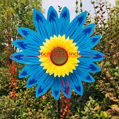 Colorful Rainbow Sun Flower Spinner Wind Windmill Garden Yard Outdoor Decor - Picture 11 of 27